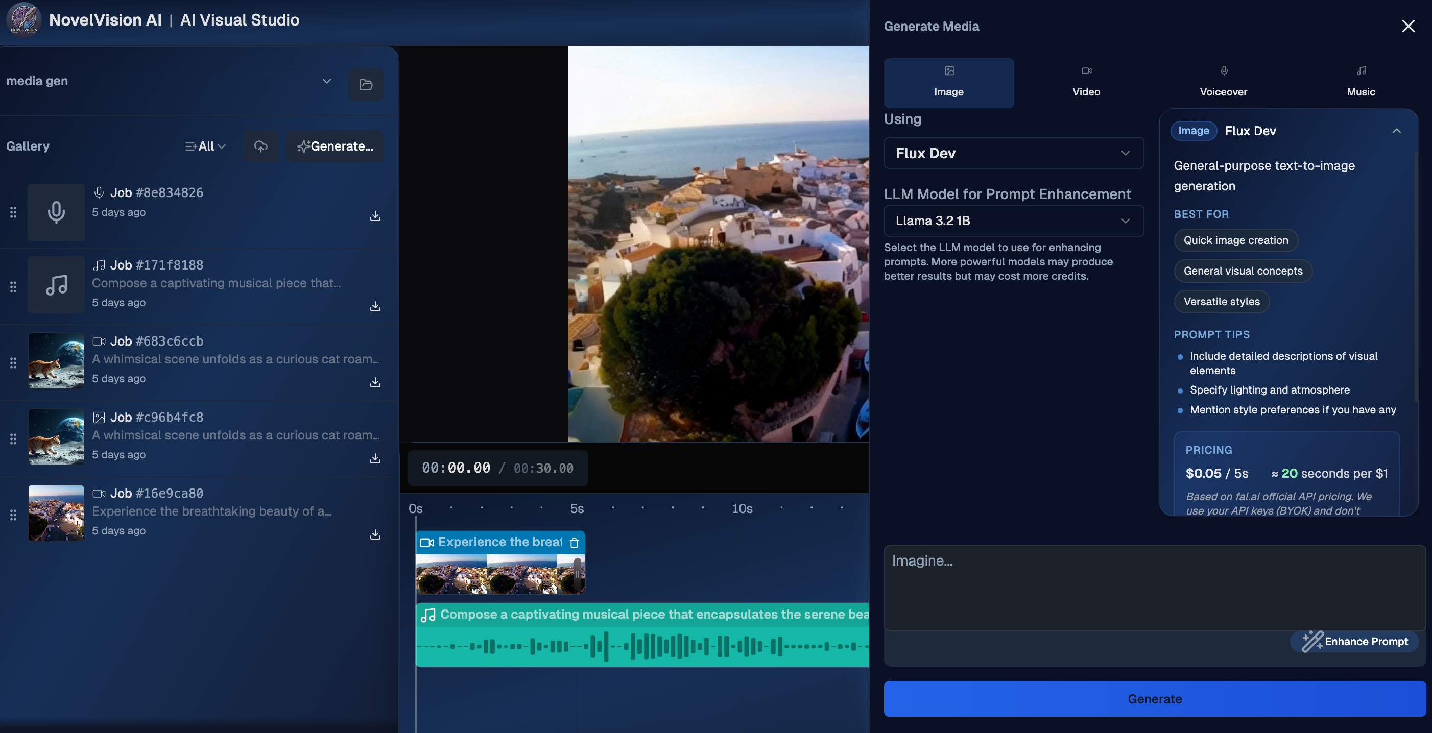 Vision Studio AI Interface